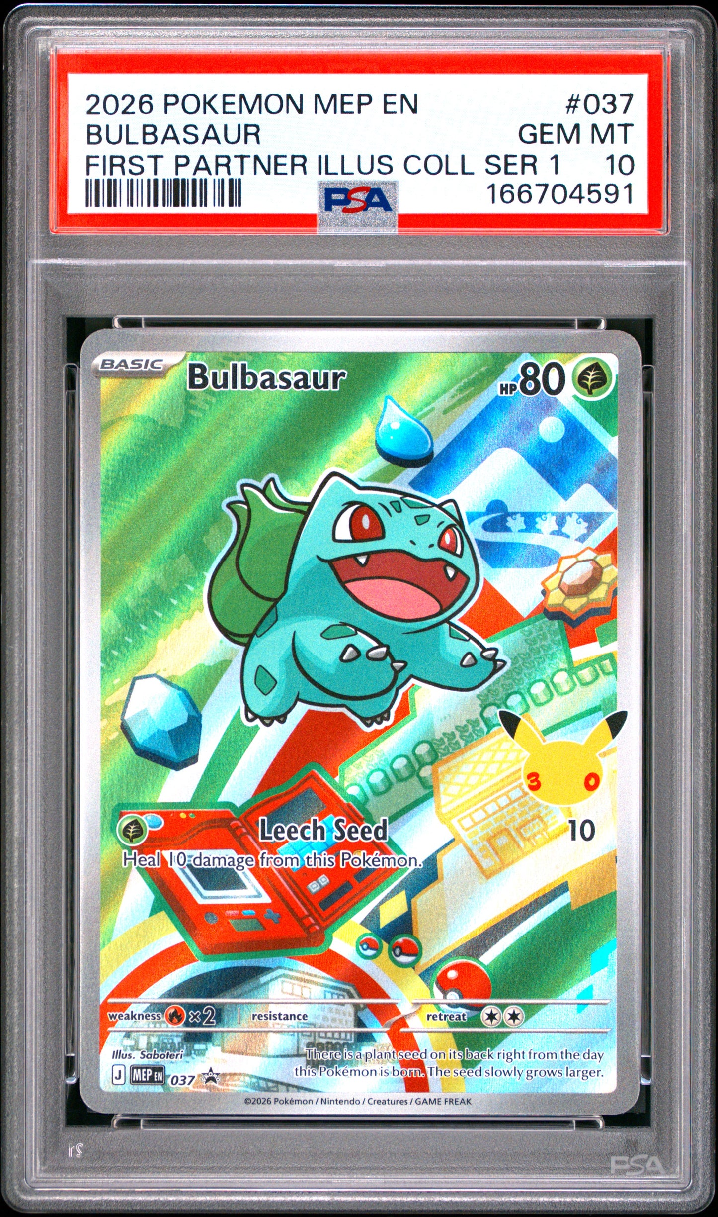 PSA 10 - Bulbasaur MEP037 First Partner Illustration Coll. Promo x591 - Pokemon