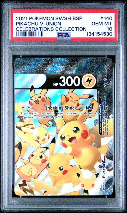 PSA 10 - Pikachu V-Union SWSH140 Celebrations Collection - Pokemon