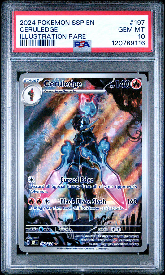 PSA 10 - Ceruledge 197/191 Illustration Rare SV Surging Sparks - Pokemon
