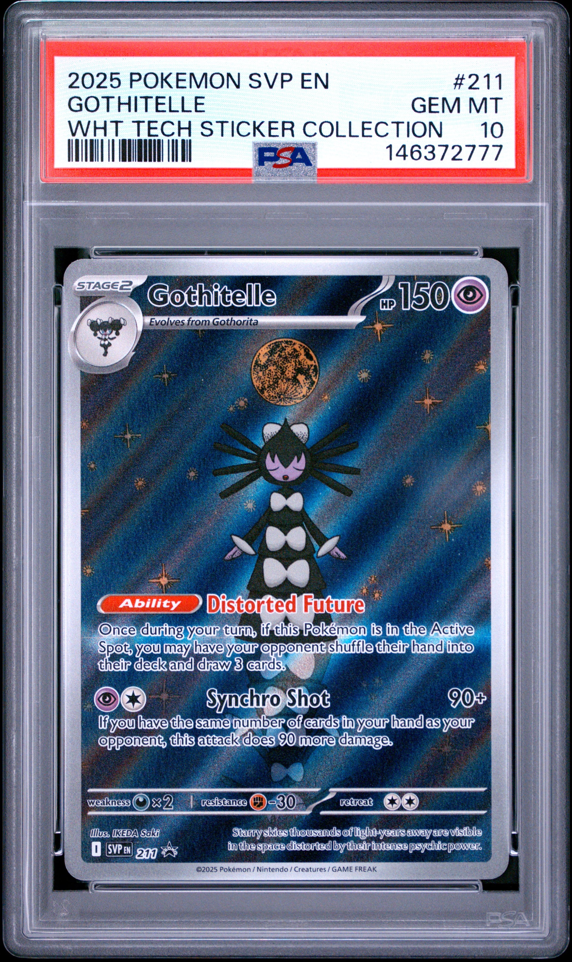 PSA 10 - Gothitelle SVP211 White Flare Tech Sticker Promo x776 - Pokemon