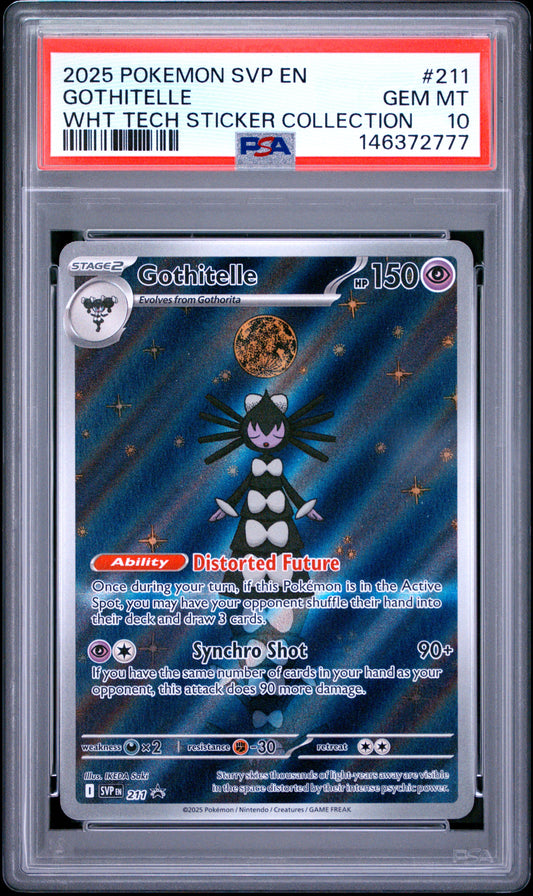 PSA 10 - Gothitelle SVP211 White Flare Tech Sticker Promo x776 - Pokemon