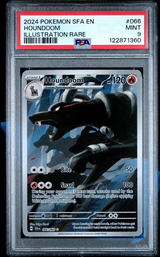 PSA 9 - Houndoom 066/064 Illustration Rare SV Shrouded Fable - Pokemon