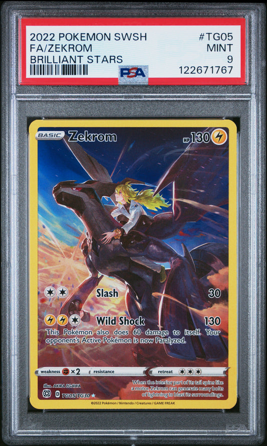 PSA 9 - Zekrom TG05/TG30 SWSH Brilliant Stars - Pokemon