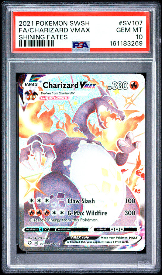 PSA 10 - Charizard VMAX SV107/072 SWSH Shining Fates x269 - Pokemon