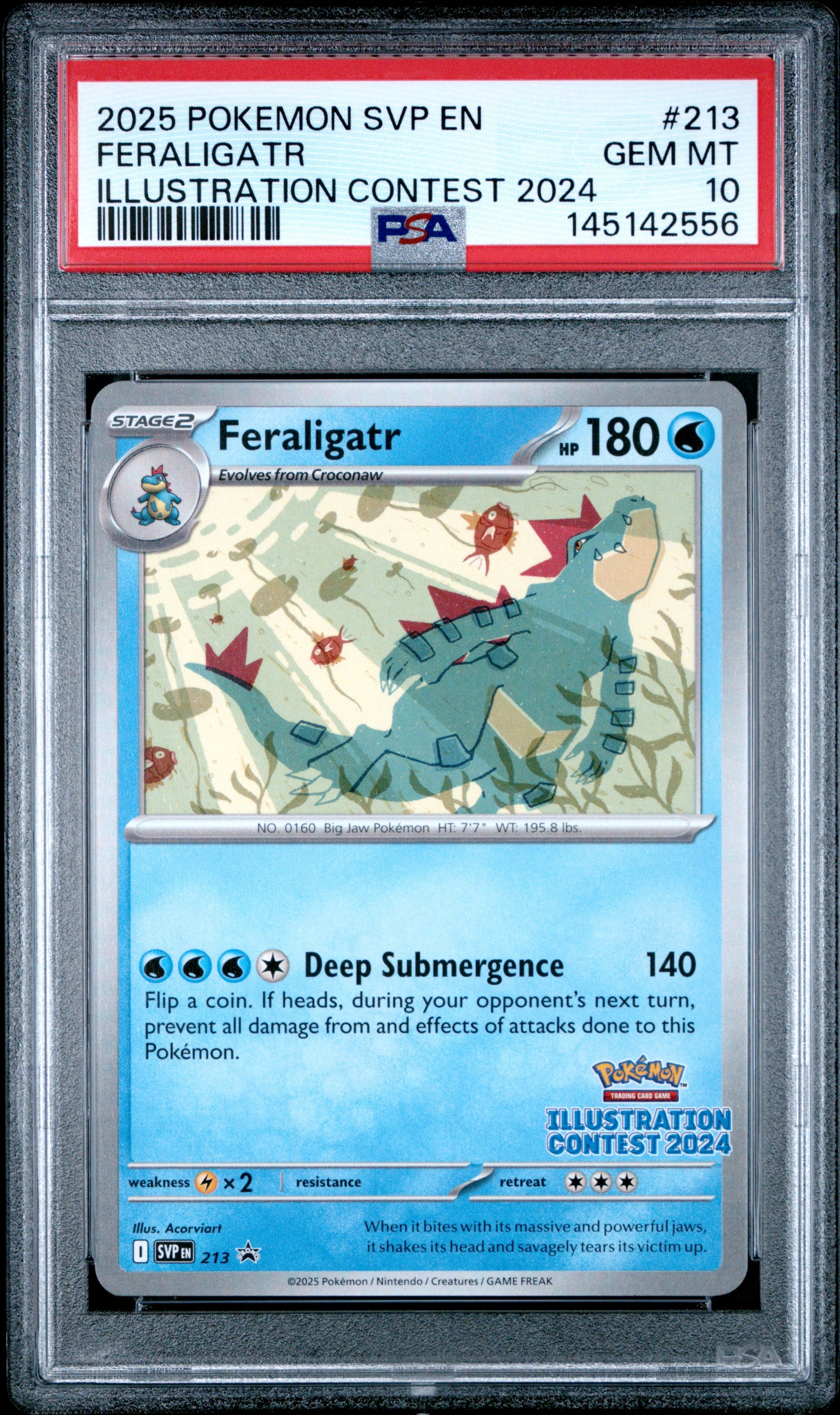 PSA 10 - Feraligatr SVP213 2024 Illustration Contest Promo - Pokemon