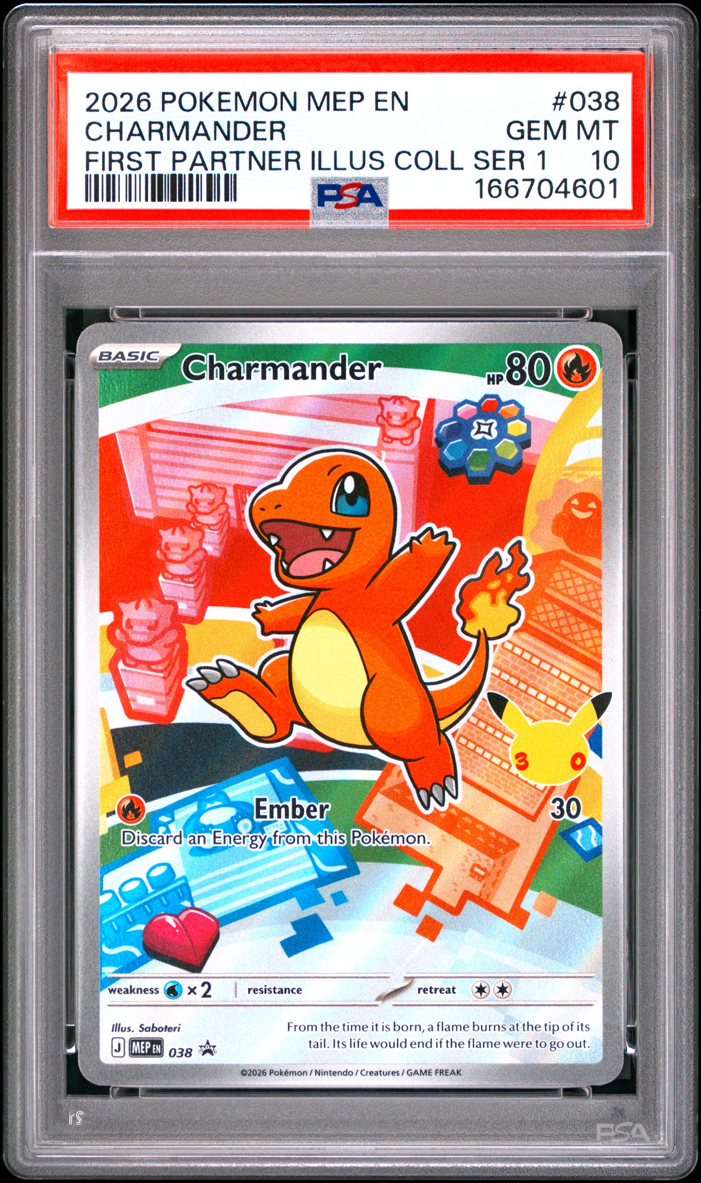 PSA 10 - Charmander MEP038 First Partner Illustration Coll. Promo x601 - Pokemon