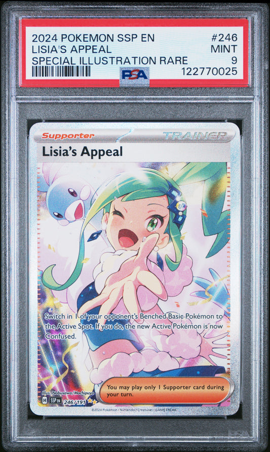 PSA 9 - Lisia's Appeal 246/191 SIR SV Surging Sparks - Pokemon