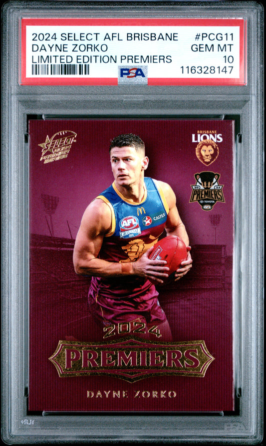 PSA 10 - Dayne Zorko (Brisbane) #PCG11 2024 SELECT Premier Series - AFL