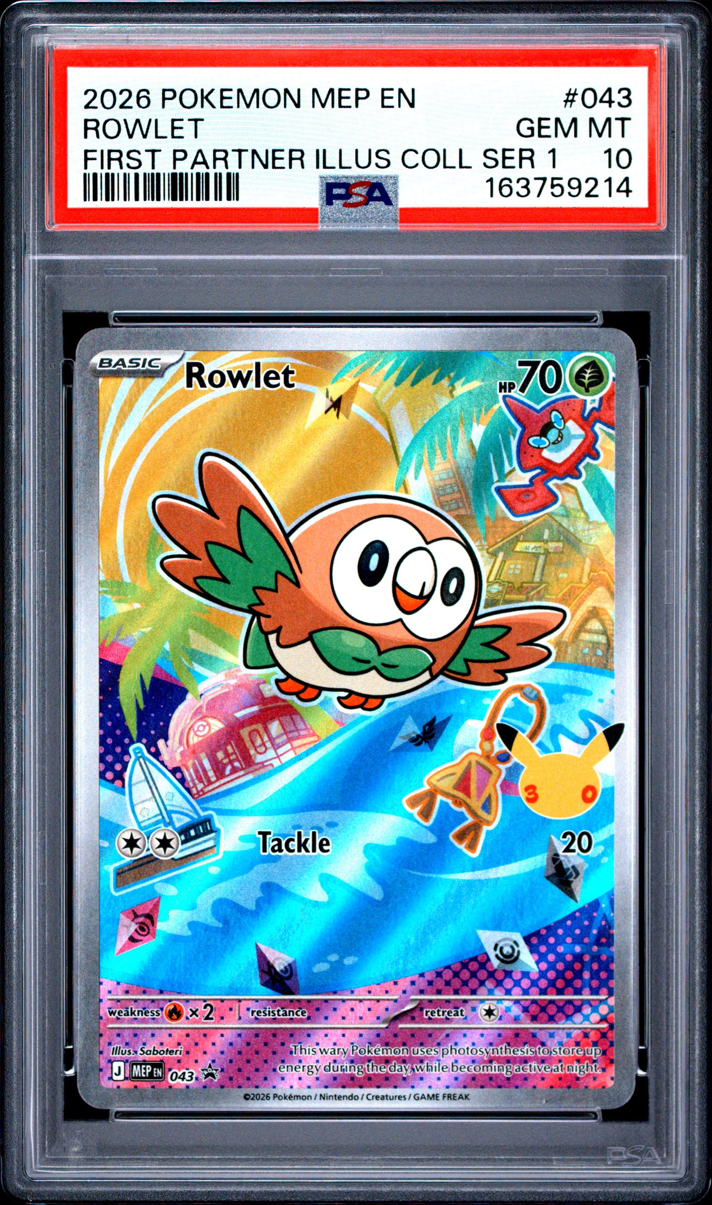 PSA 10 - Rowlet MEP043 First Partner Illustration Collection x214 - Pokemon
