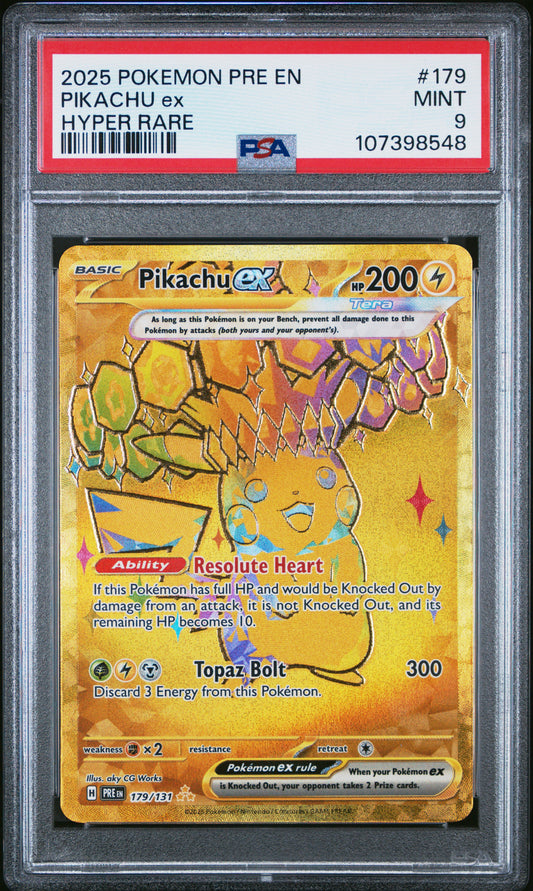 PSA 9 - Pikachu ex 179/131 SV Prismatic Evolutions - Pokemon