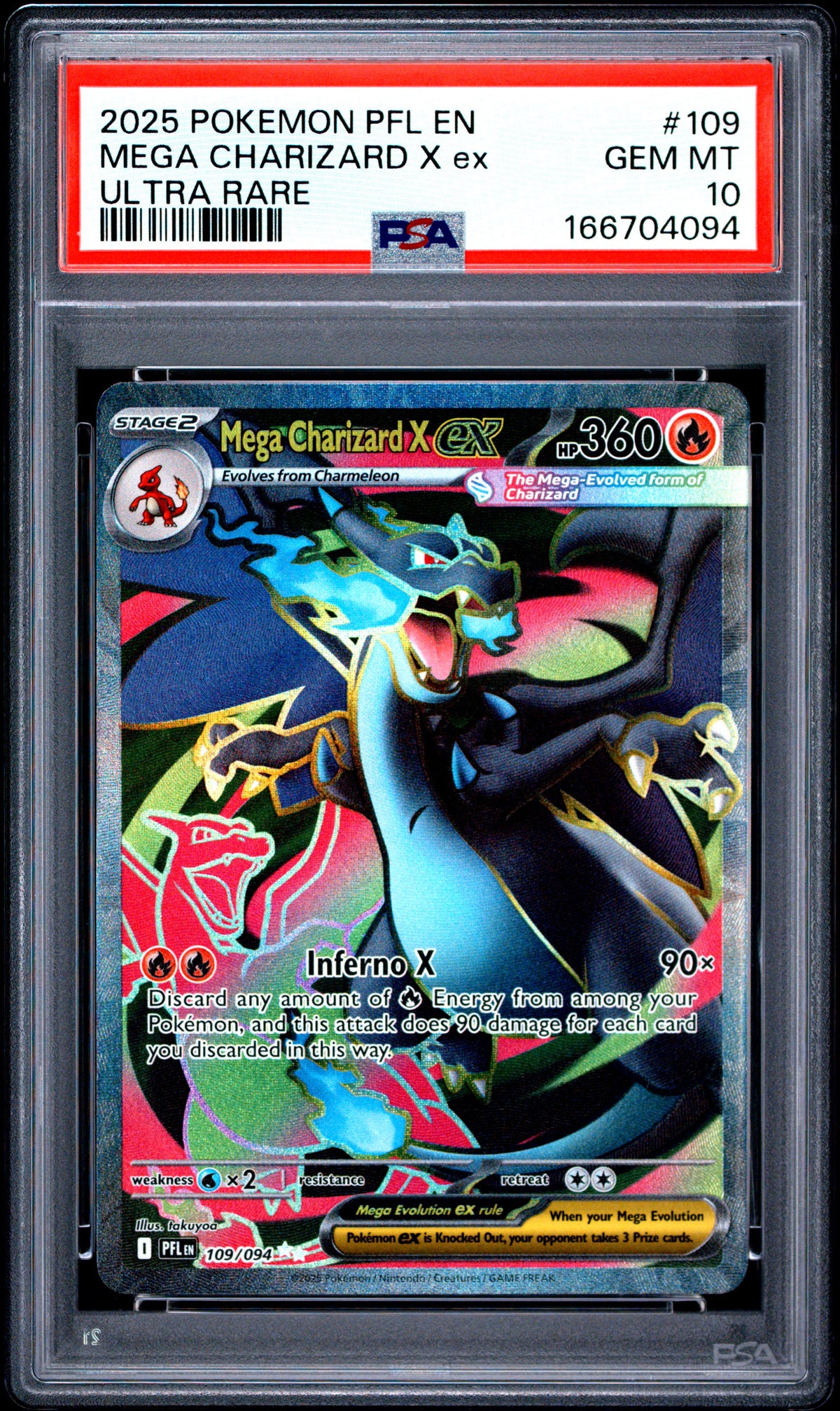PSA 10 - Mega Charizard X ex 109/094 ME Phantasmal Flames x094 - Pokemon