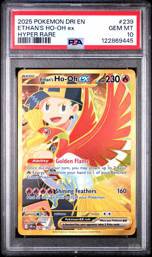 PSA 10 - Ethan's Ho-oh ex 239/182 SV Destined Rivals - Pokemon