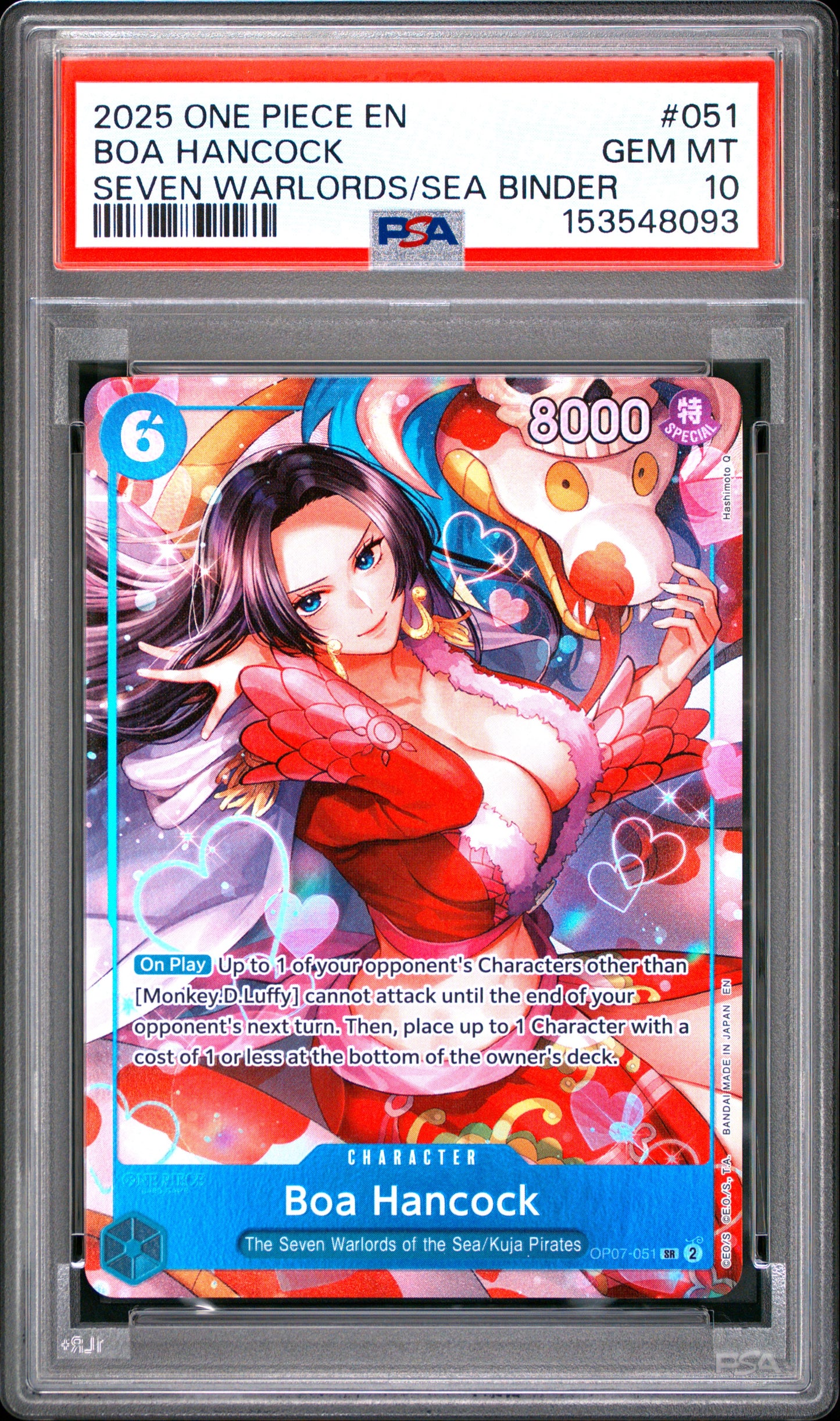 PSA 10 - Boa Hancock OP07-051 Super Rare x093 - One Piece
