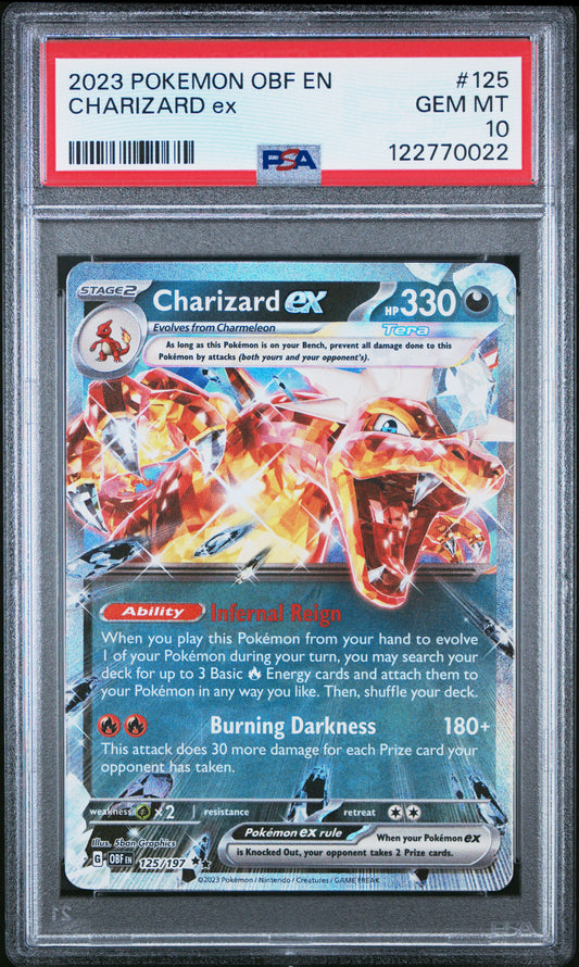 PSA 10 - Charizard ex 125/197 SV Obsidian Flames - Pokemon