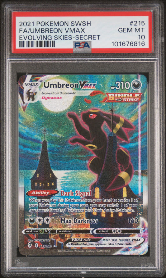 PSA 10 - Umbreon VMAX 215/203 Alt Art SWSH Evolving Skies - Pokemon