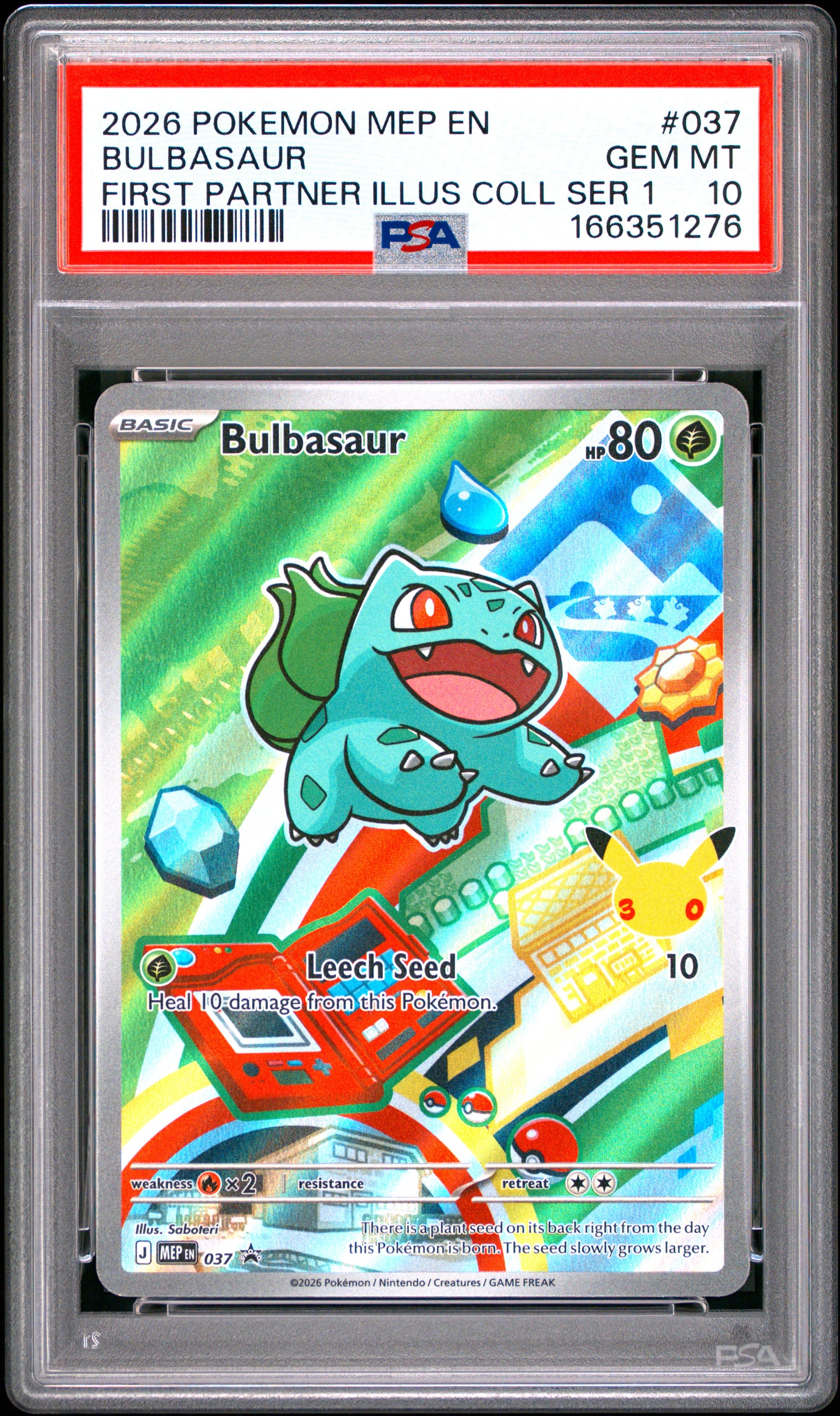 PSA 10 - Bulbasaur MEP037 First Partner Ilustration Coll. x276 - Pokemon