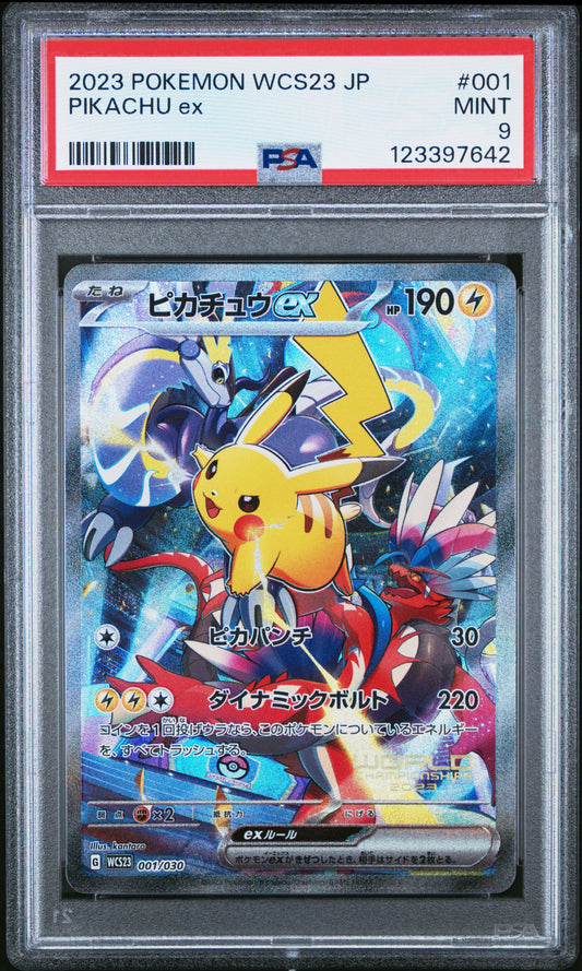 PSA 9 - Pikachu ex 001/030 WCS23 Yokohoma World Championships - Pokemon