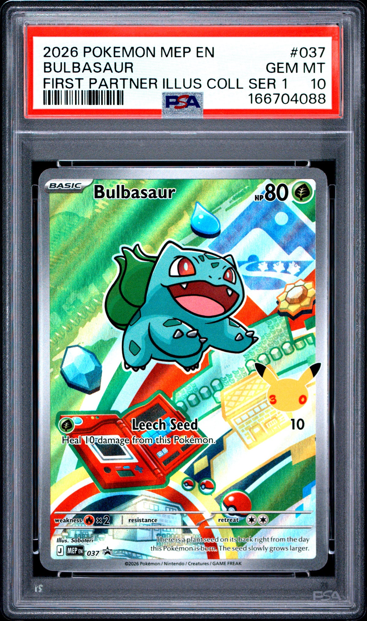 PSA 10 - Bulbasaur MEP037 First Partner Series 1 Promo x088 - Pokemon