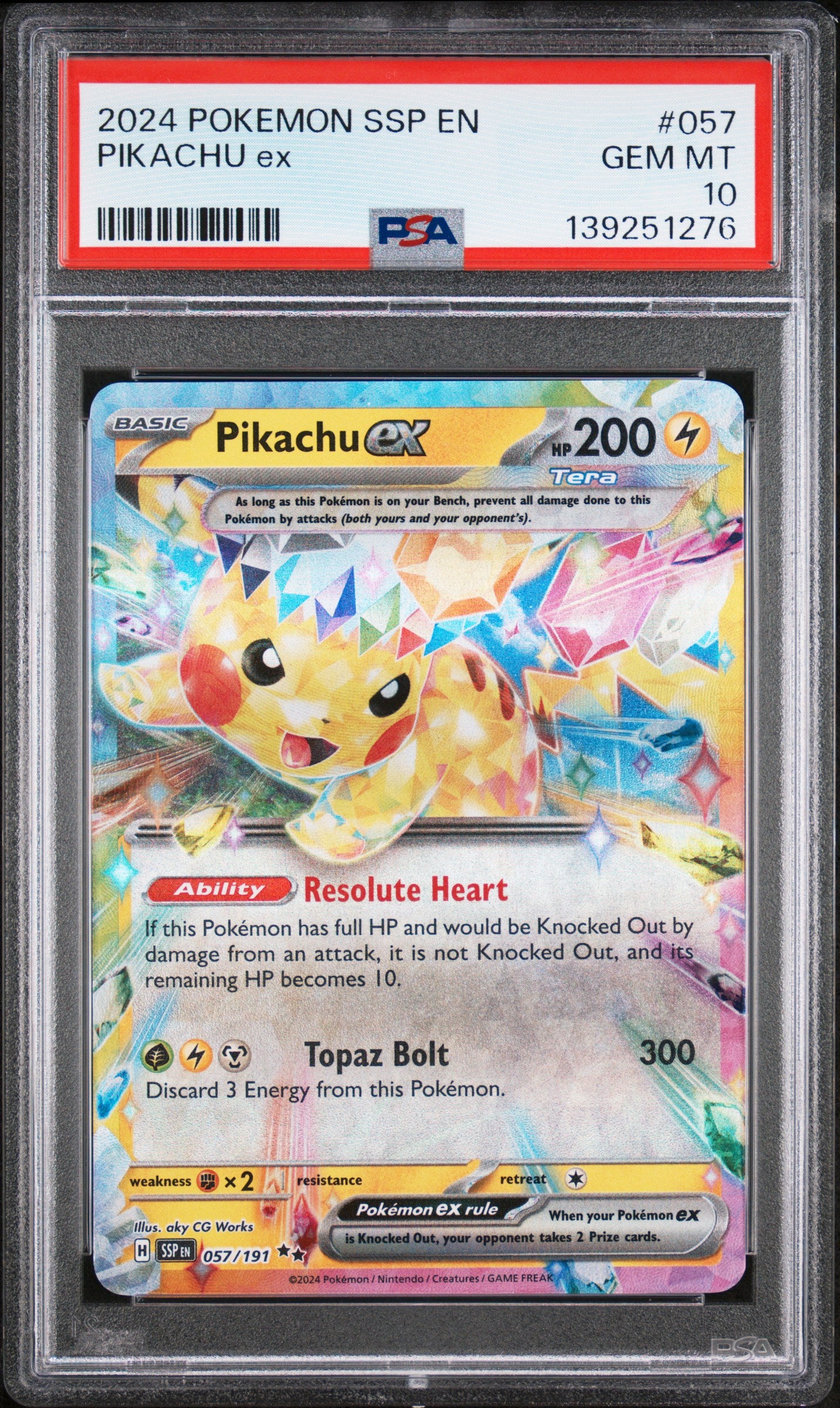 PSA 10 - Pikachu ex 057/191 SV Surging Sparks - Pokemon