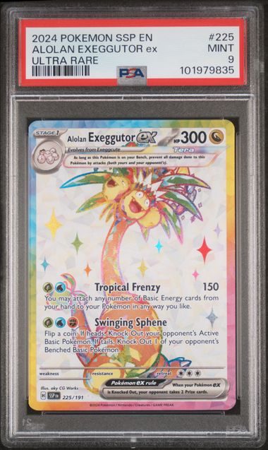 PSA 9 - Alolan Exeggutor ex 225/191 SV Surging Sparks - Pokemon