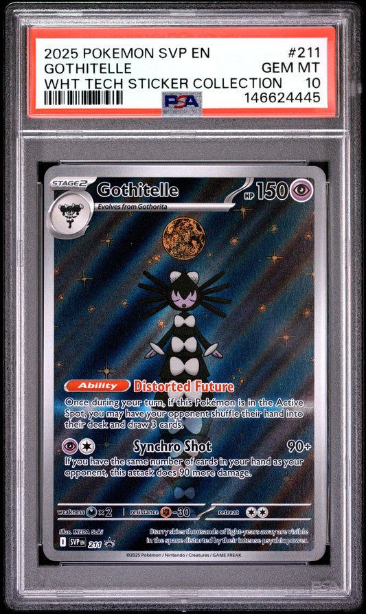 PSA 10 - Gothitelle SVP211 White Tech Sticker Collection Promo x445 - Pokemon