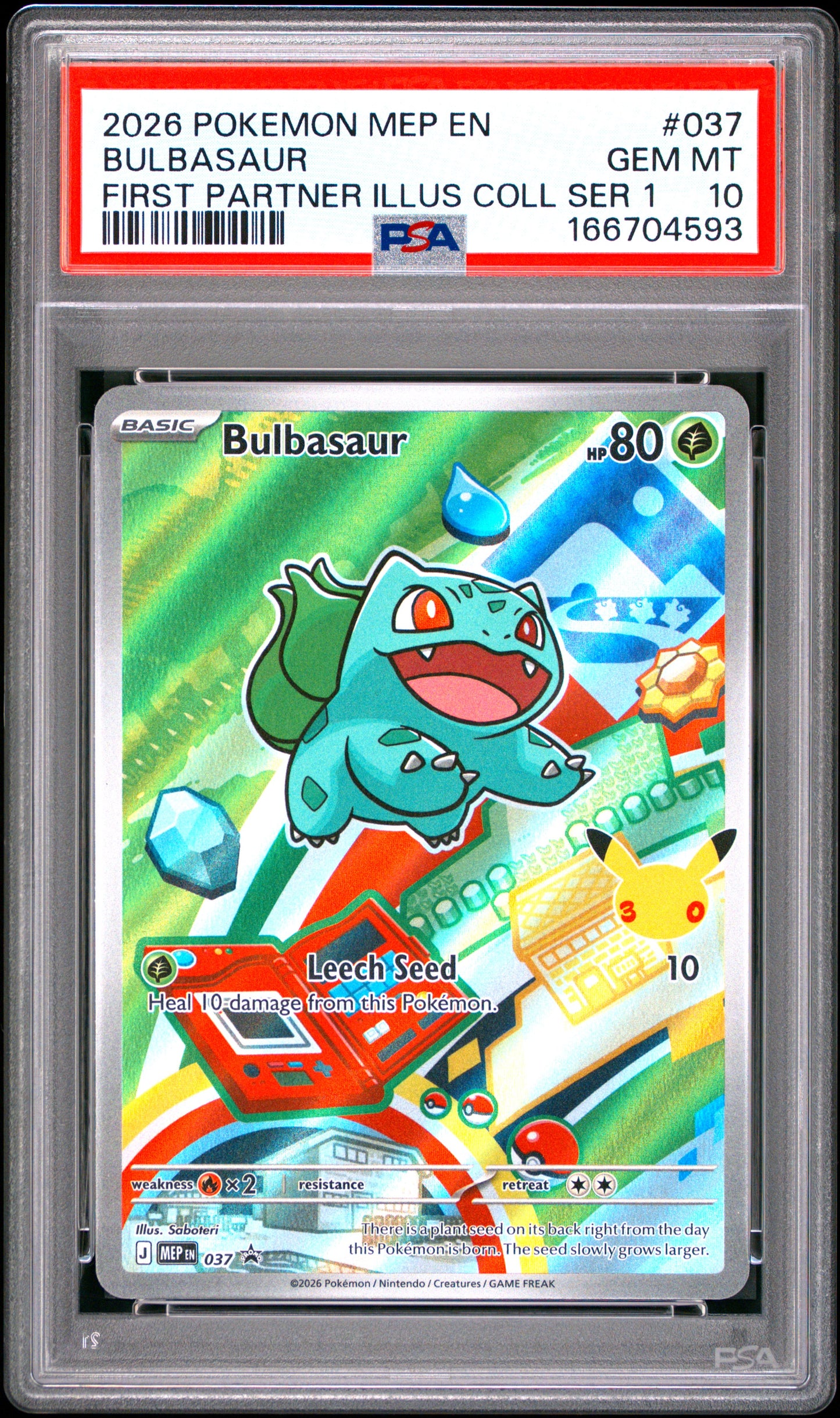 PSA 10 - Bulbasaur MEP037 First Partner Illustration Coll. Promo x593 - Pokemon