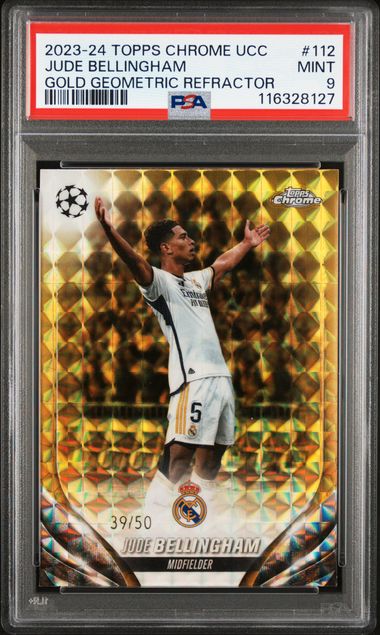 PSA 9 - Bellingham Topps Chroms Gold Geometric /50 23-24 - Football