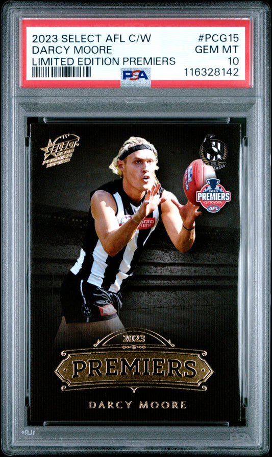 PSA 10 - Darcy Moore (Collingwood) #PCG15 2023 SELECT Premier Series - AFL