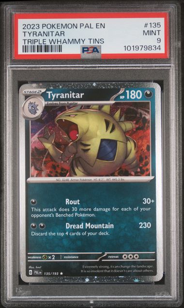PSA 9 - Tyranitar 135/193 Triple Whammy Tins - Pokemon