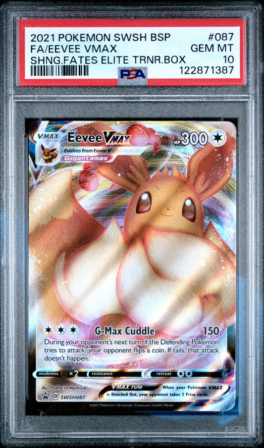 PSA 10 - Eevee VMAX SWSH087 Shining Fates Elite Trainer Box Promo - Pokemon