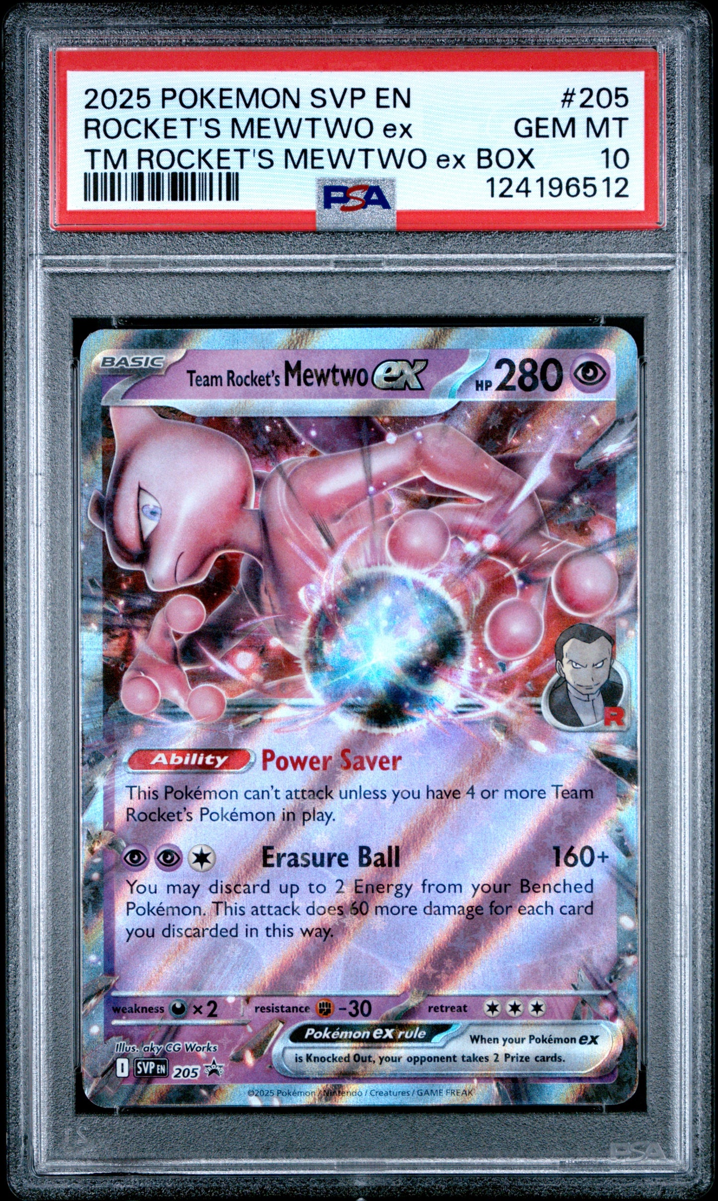 PSA 10 - Rocket's Mewtwo ex SVP205 SV Mewtwo ex Box Promo - Pokemon