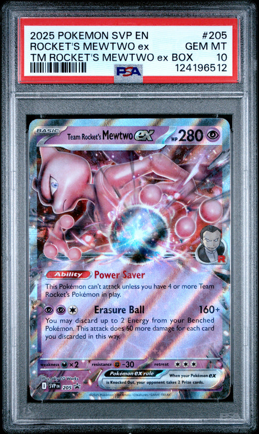 PSA 10 - Rocket's Mewtwo ex SVP205 SV Mewtwo ex Box Promo - Pokemon