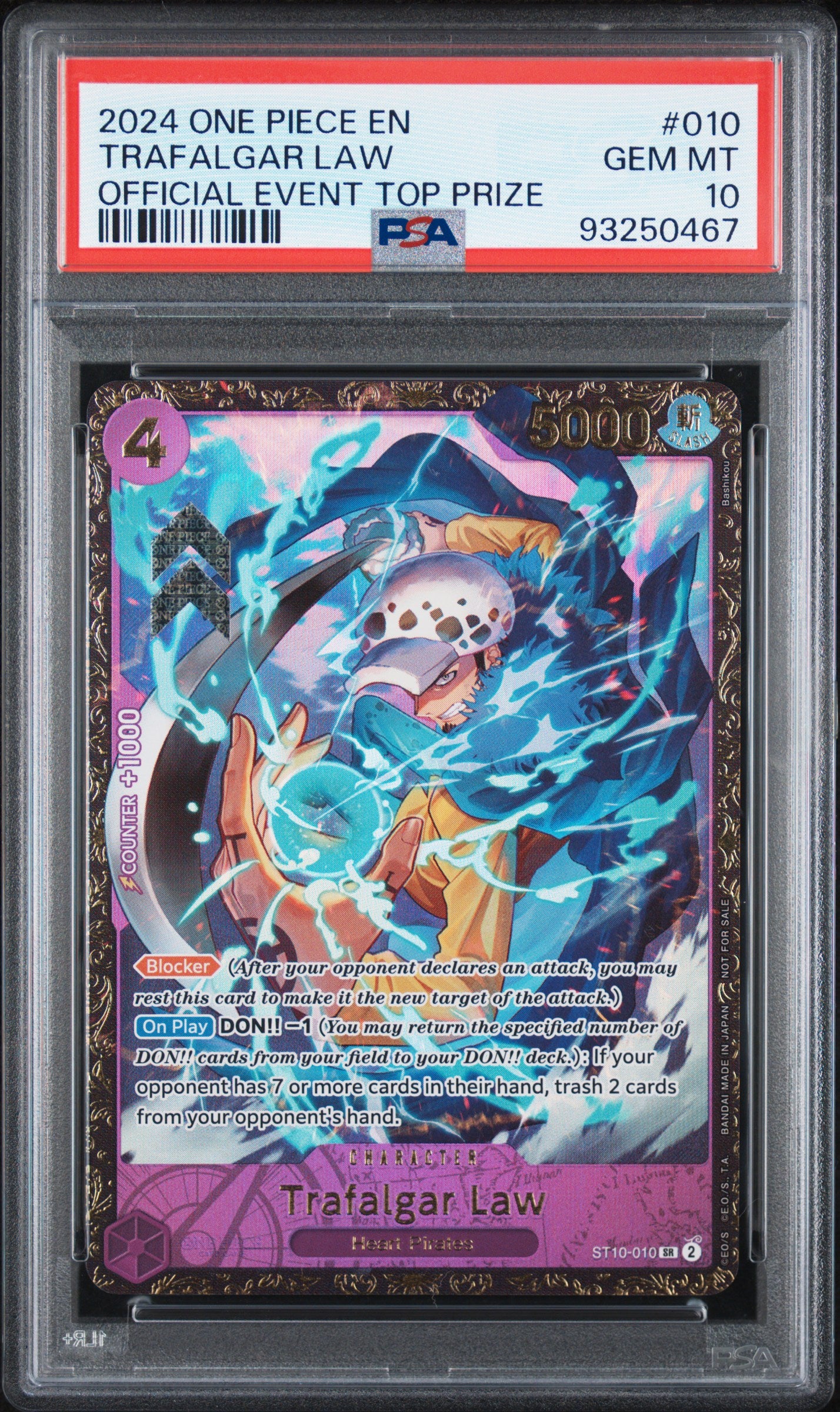 PSA 10 - Trafalgar Law ST10-010 Official Event Top 16 Prize x467 - One Piece