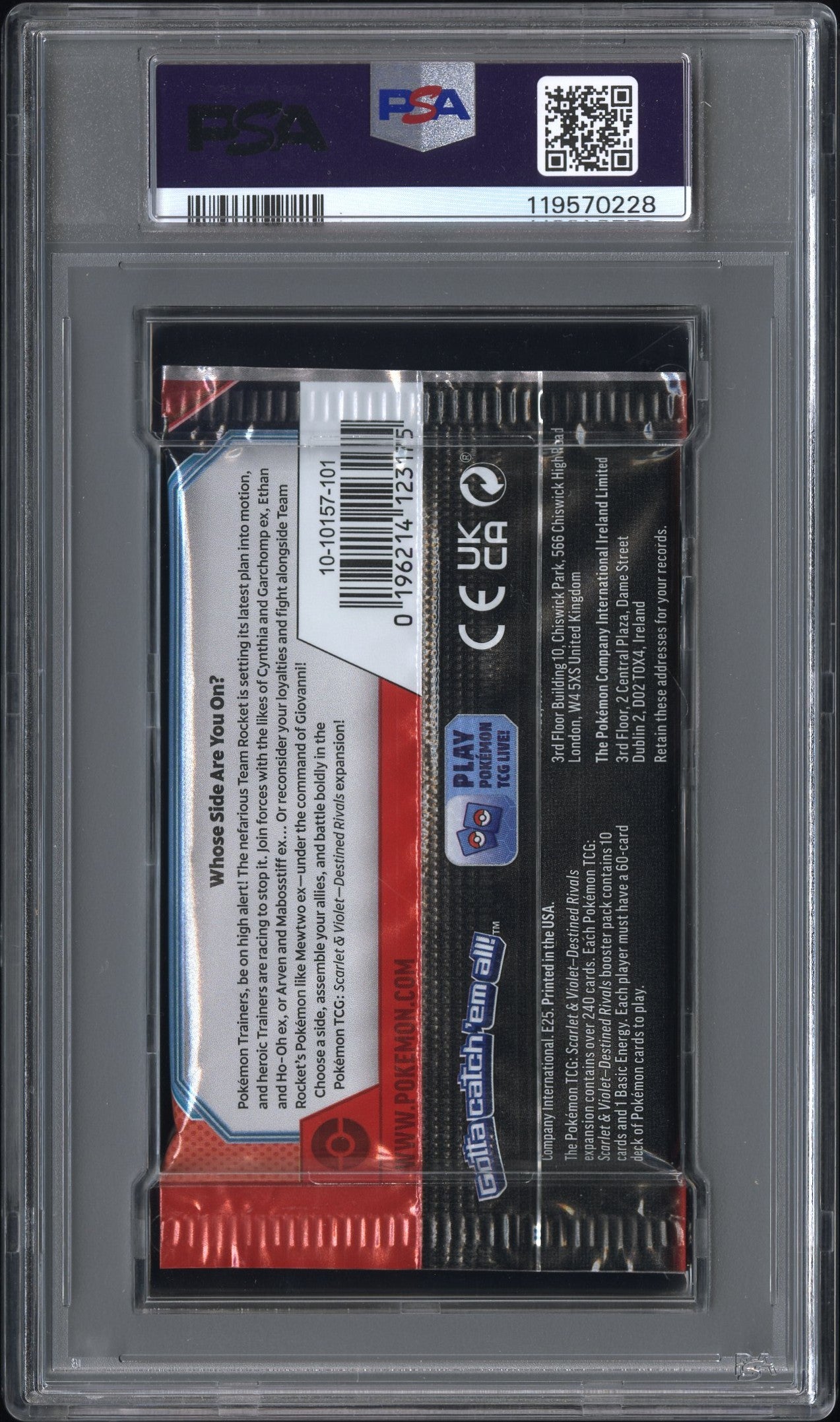 PSA 10 - Destined Rivals (Team Rocket Art) SV Foil Pack - Pokemon