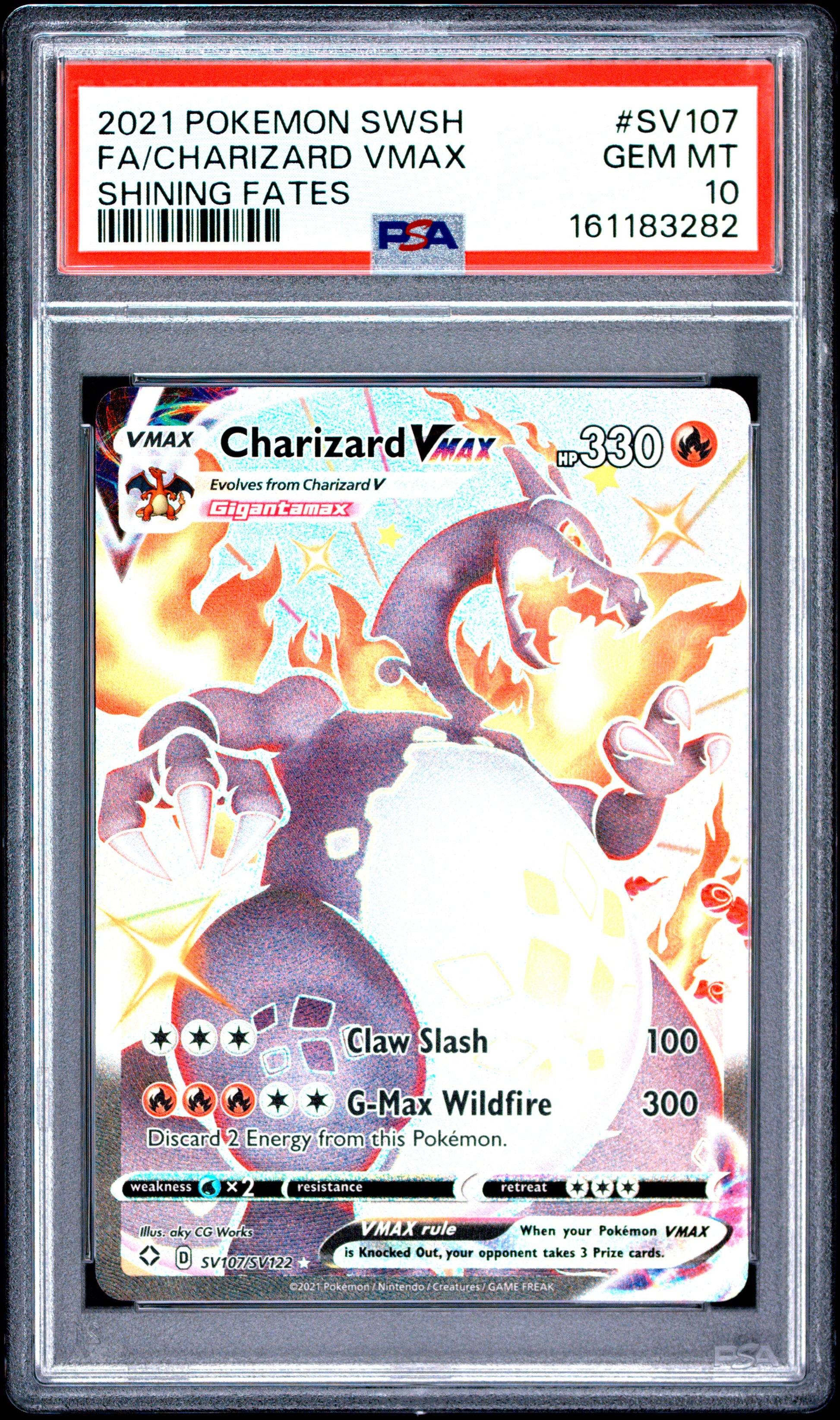 PSA 10 - Charizard VMAX SV107/072 SWSH Shining Fates x282 - Pokemon