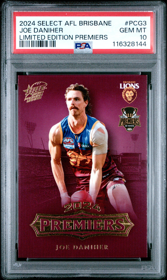 PSA 10 - Joe Daniher (Brisbane) #PCG03 2024 SELECT Premier Series - AFL