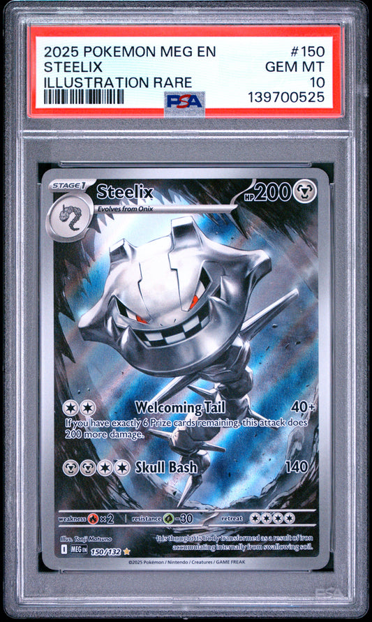PSA 10 - Steelix 150/132 Illustration Rare Mega Evolution Base x525 - Pokemon