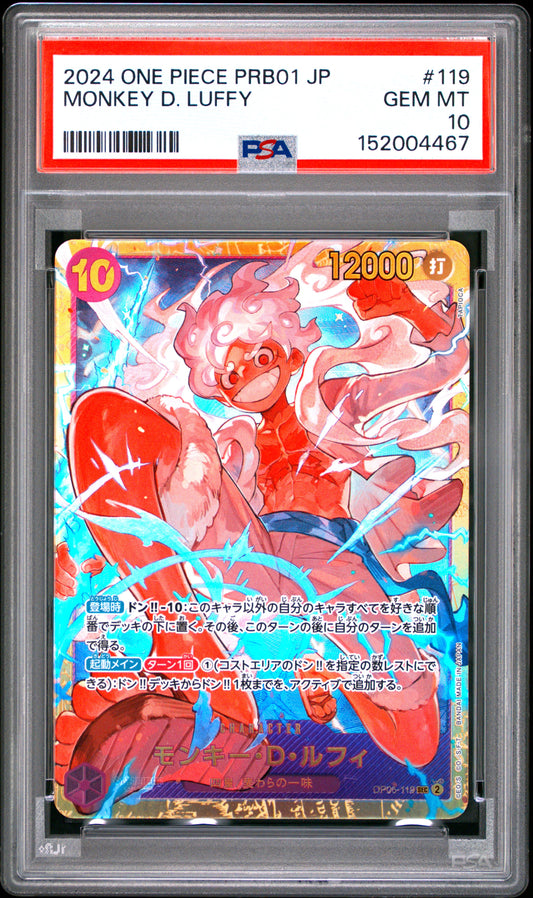 PSA 10 - Monkey D. Luffy OP05-119 SEC Japanese - One Piece