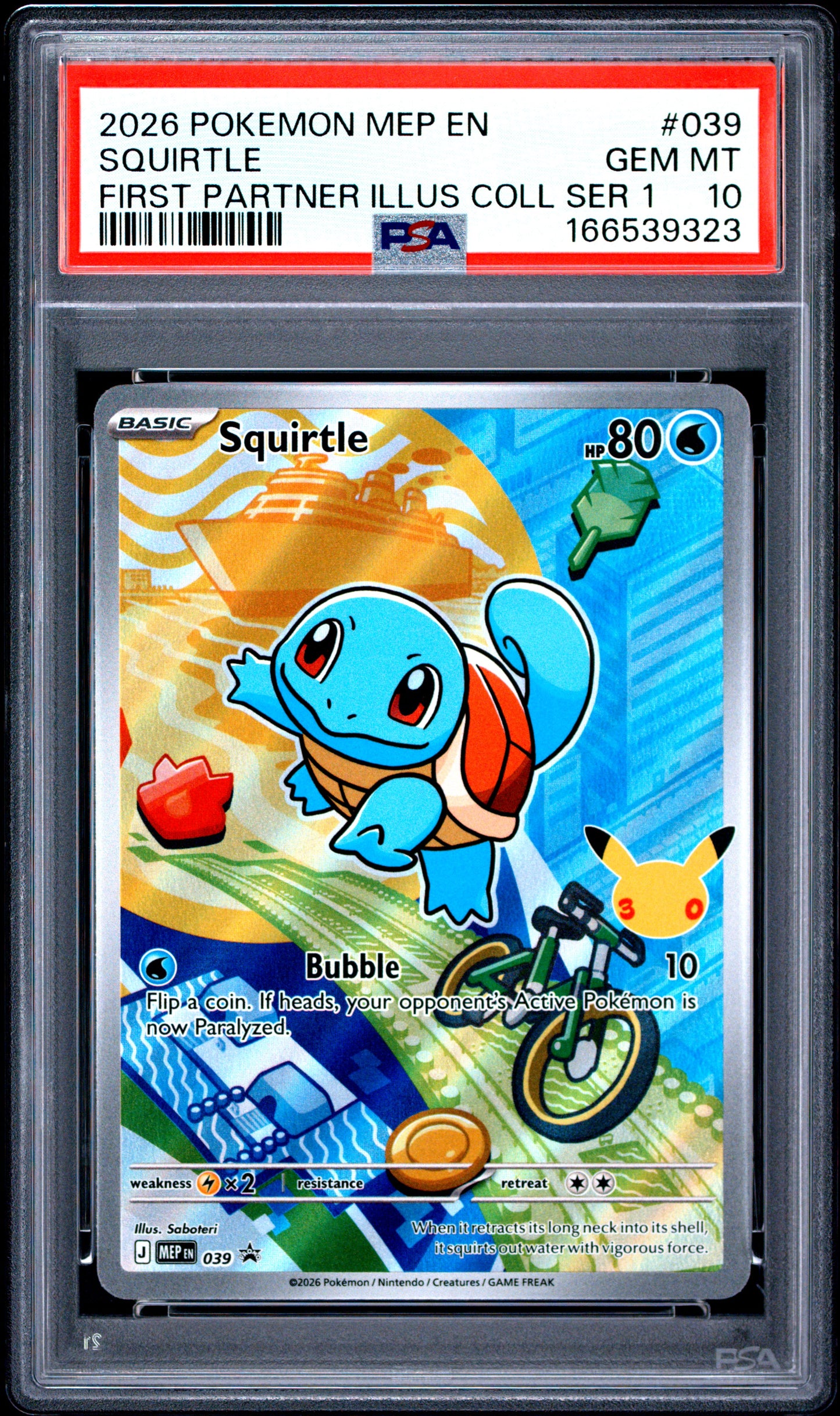 PSA 10 - Squirtle MEP039 First Partner Illustration Promo x323 - Pokemon