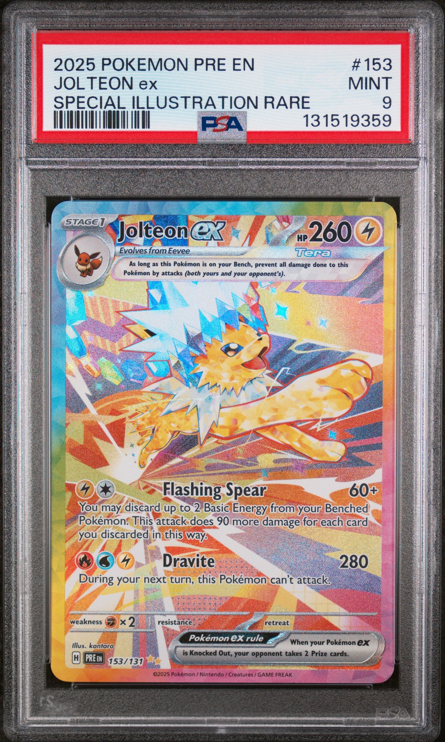 PSA 9 - Jolteon ex 153/131 SIR SV Prismatic Evolution - Pokemon