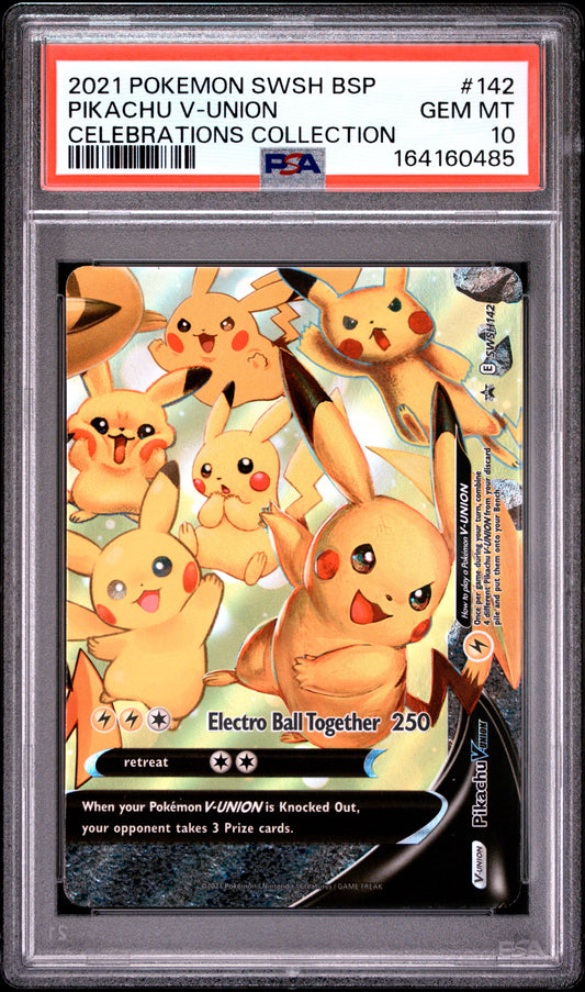 PSA 10 - Pikachu V-UNION SWSH142 Celebrations Collection Promo x485 - Pokemon