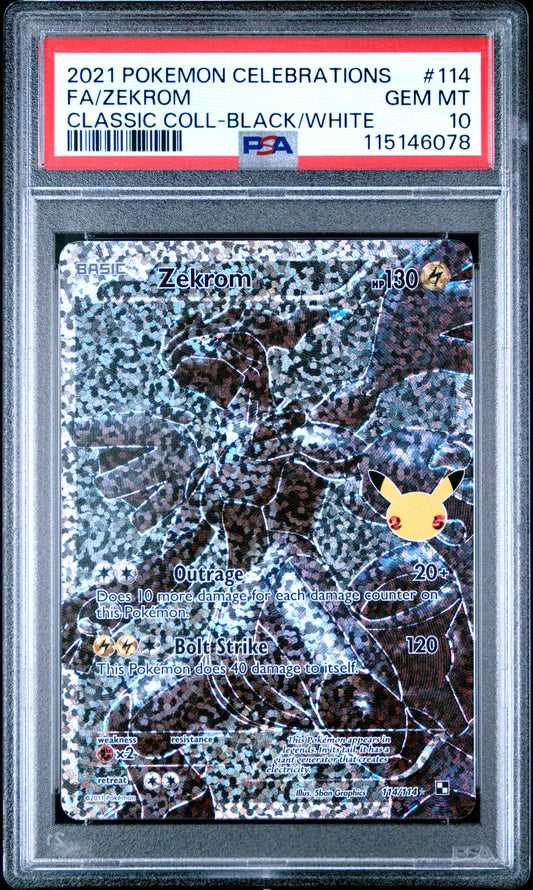 PSA 10 - Zekrom 114/114 SWSH Celebrations Classic Collection - Pokemon
