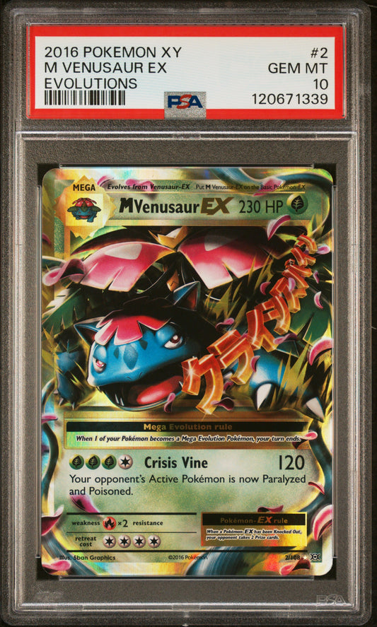 PSA 10 - M Venusaur EX 2/108 XY Evolutions - Pokemon