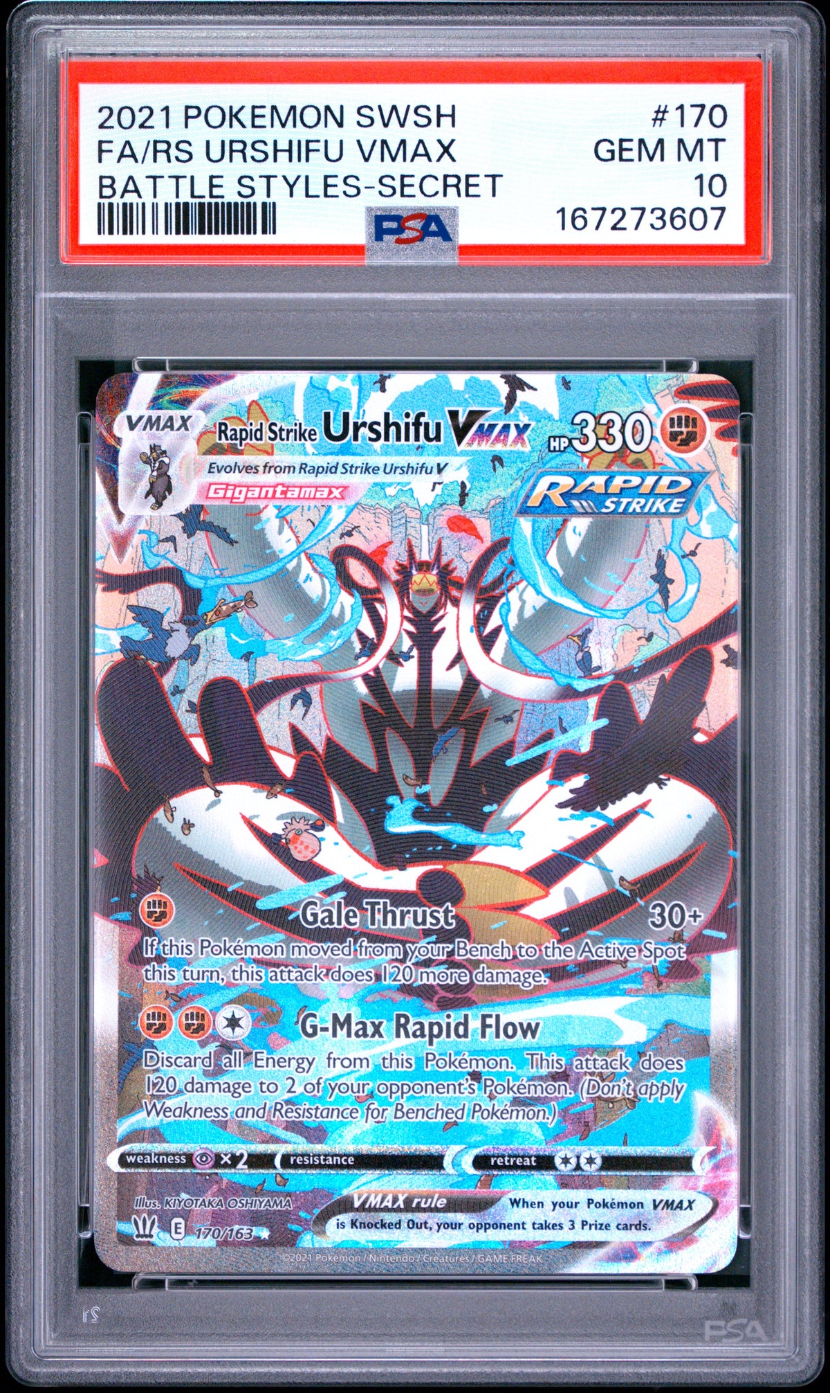 PSA 10 - Rapid Strike Urshifu VMAX 170/163 SWSH Battle Styles x607 - Pokemon