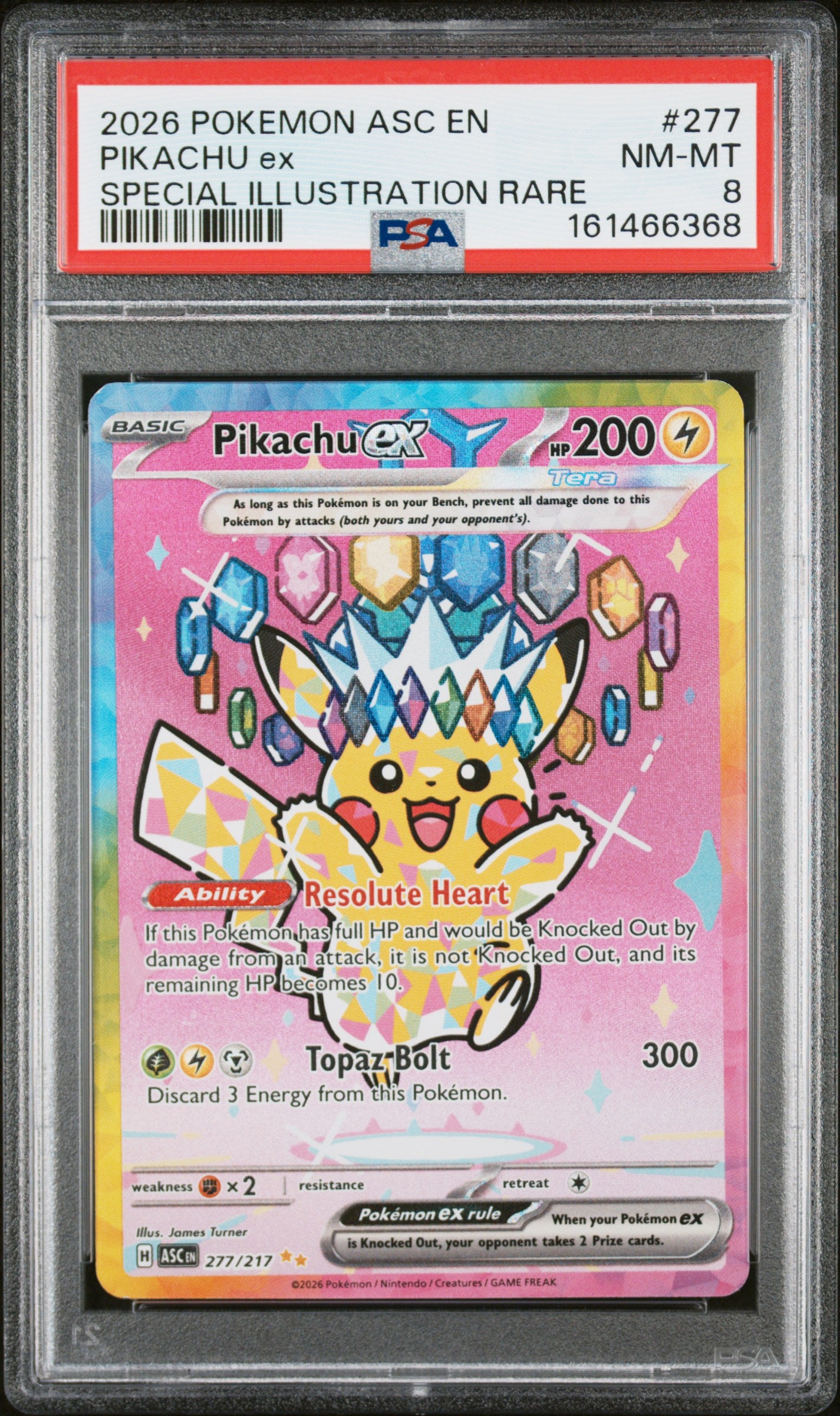 PSA 8 - Pikachu ex 277/217 SIR ME Ascended Heroes x368 - Pokemon