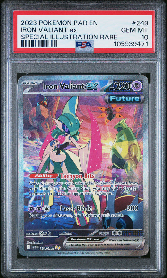 PSA 10 - Iron Valiant ex SAR 249/182 SV Paradox Rift - Pokemon