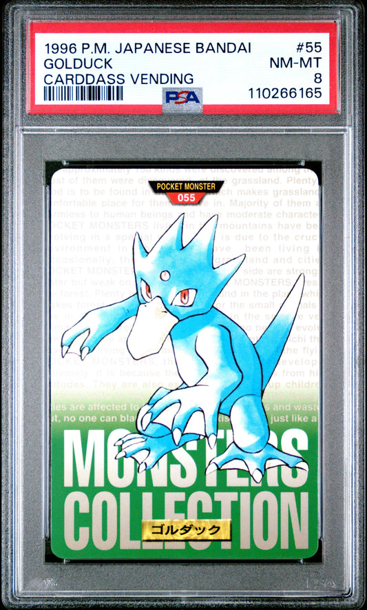 PSA 8 - Golduck #55 1996 JPN Bandai Carddass Vending - Pokemon