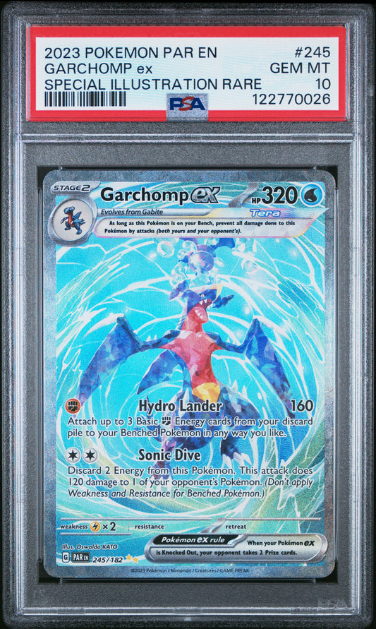 PSA 10 - Garchomp ex 245/182 SIR SV Paradox Rift - Pokemon