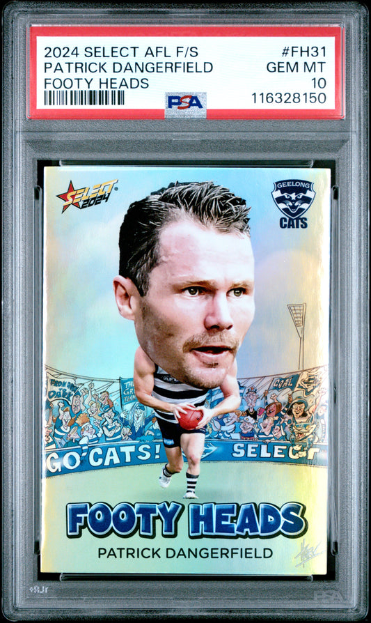 PSA 10 - Patrick Dangerfield (Geelong) #FH31 2024 SELECT Footy Heads - AFL