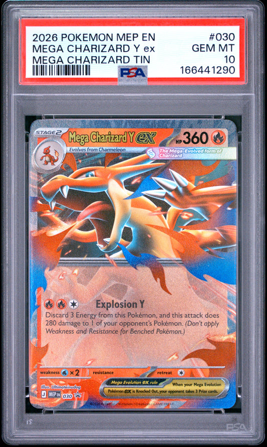 PSA 10 - Mega Charizard Y ex MEP030 Black Star Promo x290 - Pokemon